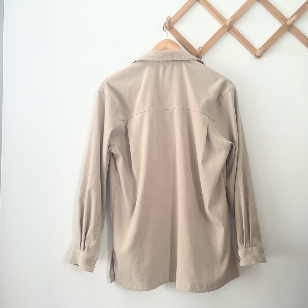 Classic Elements Beige Button Down Shirt - image 10